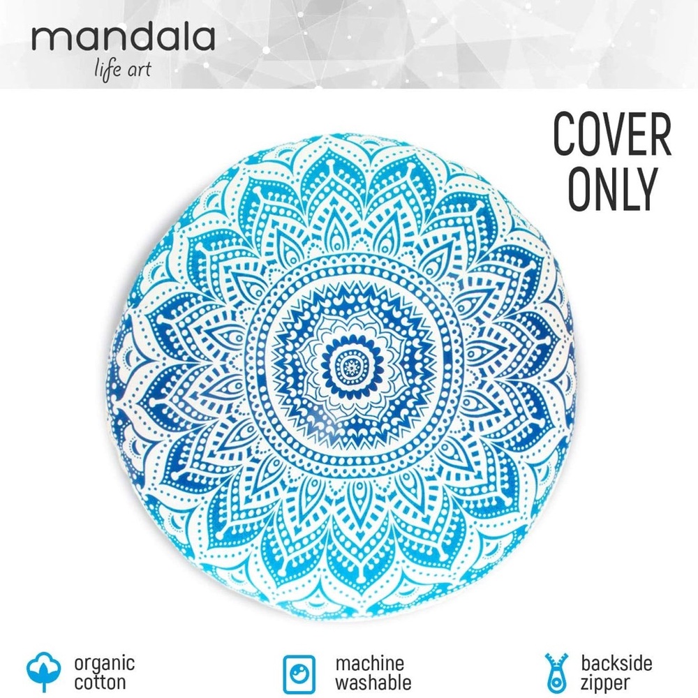 2 X ManadalaLifeART Bohemian Mandala Pouf/Floor Cushion Covers